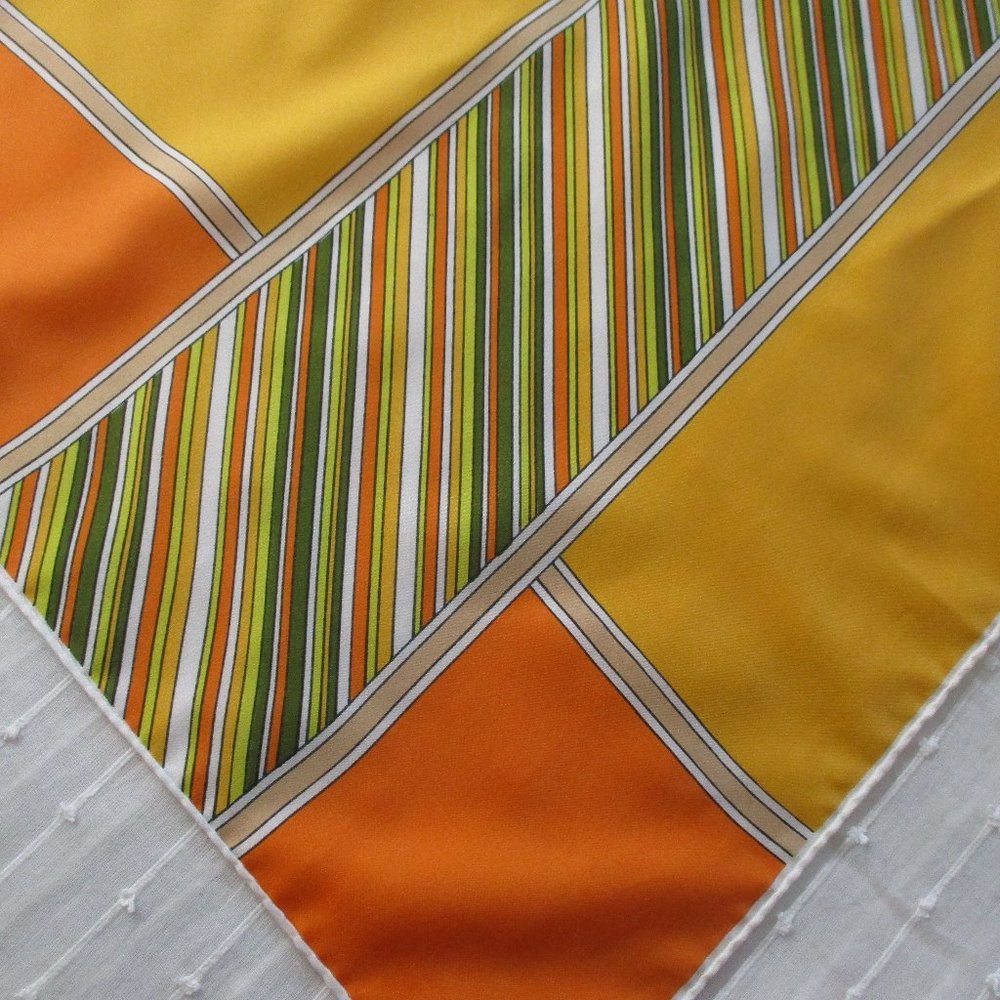 1970s yellow & orange striped scarf - Picture 4 of 7